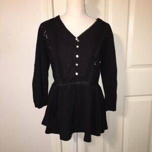 Cato Eyelet Peplum Top